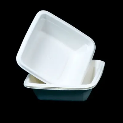 bagasse pulp square bowl