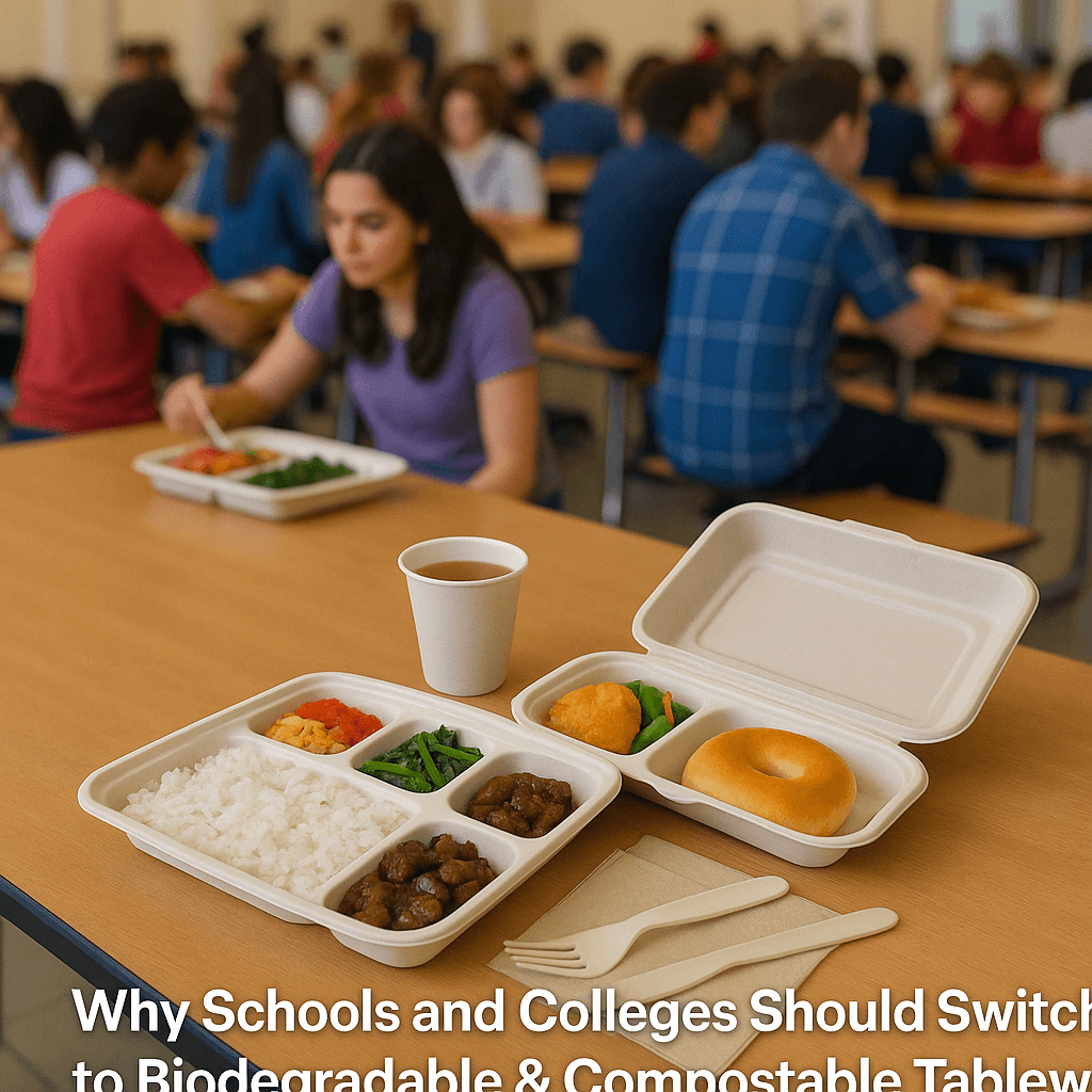 🌱 Why Schools and Colleges Should Switch to Biodegradable & Compostable Tableware? 1 Schools and Colleges Should Switch to Biodegradable tableware
